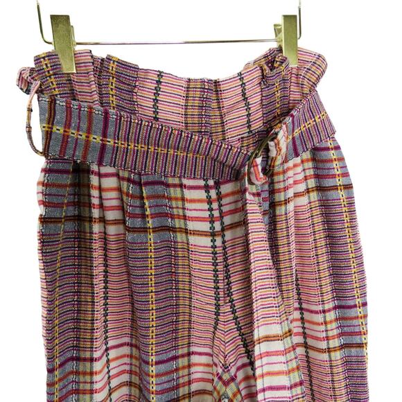 Revole Tularosa Greyson Pant Trousers Plaid Paperbag Pant High Waist Twill Large - Picture 5 of 9